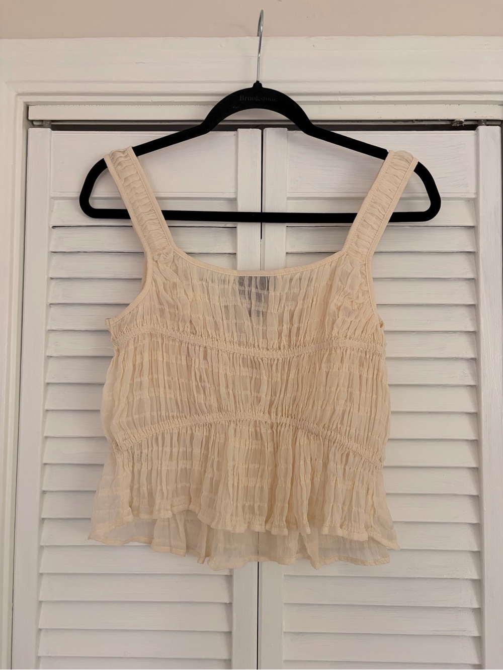 Future Collective Cream Smocked Peplum Cami - Picture 2 of 2
